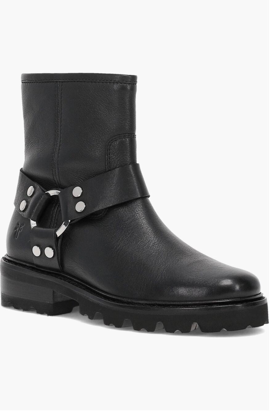 FRYE Olivia Harness Bootie (Women's), Black Leather, Size 9